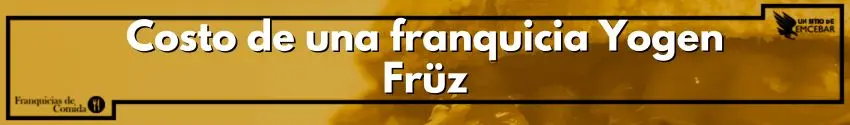 Costo de una franquicia Yogen Früz