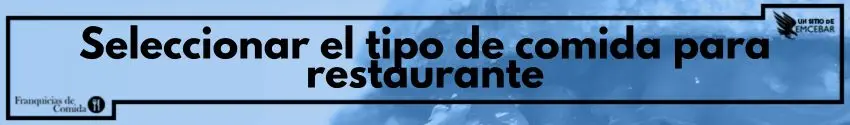Seleccionar el tipo de comida para restaurante